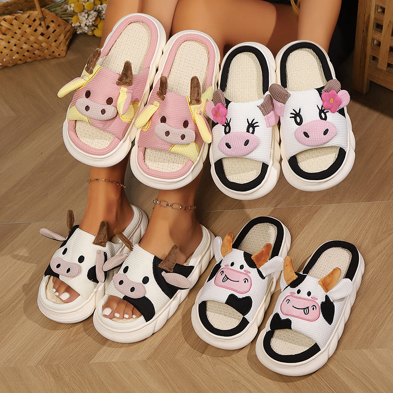 Bear Slippers Plush Closed Toe Slippers Anti Slip Cartoon Animal Slippers Cute Fluffy Preppy Slippers Cartoon Household Shoes