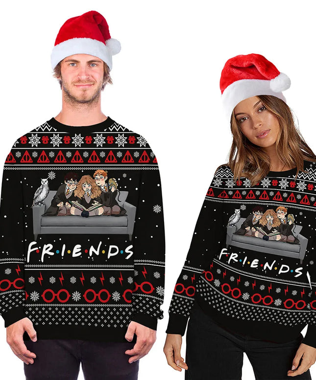 Ugly Christmas Sweater Fun 3D Printed Sweater Fashion Unisex Long-sleeved Hooded Sweater Autumn Funny Christmas Party