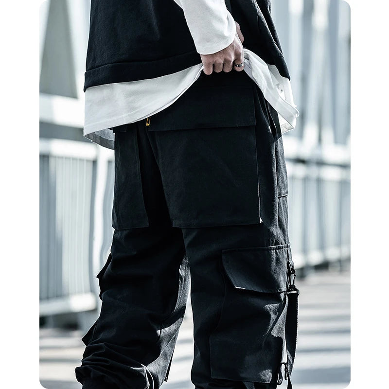 michalkova Paratrooper  Japanese military Male Black Joggers Mens hip hop Pockets Ankel Cargo Pants Men Streetwear Pants Casual