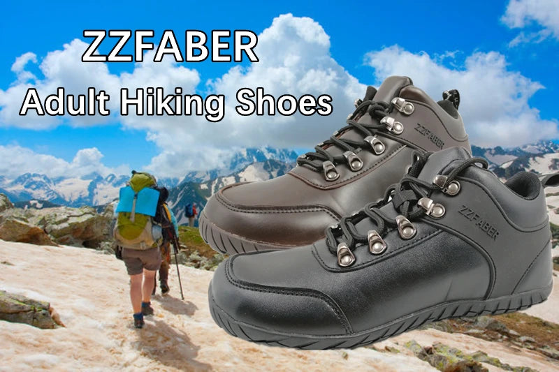 ZZFABER Waterproof  Woman boots Women‘s Barefoot Hiking Shoes Ankle Boots Outdoor Flexible Climbing Sneakers Mild Winter Boots