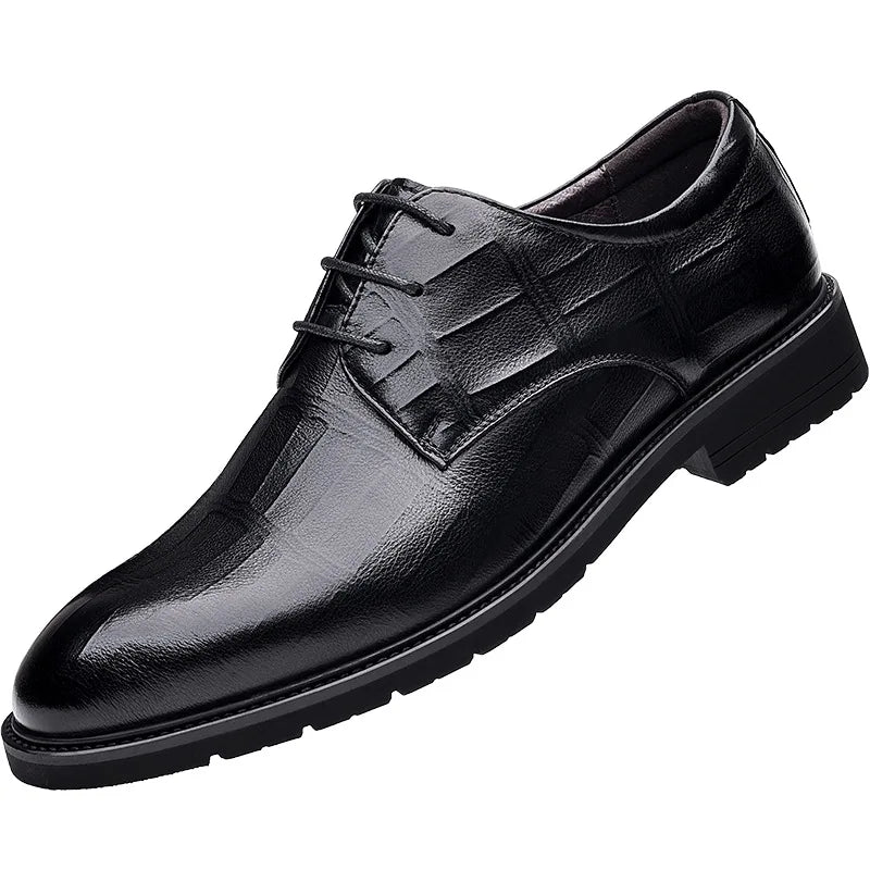 Men&#39;s New Genuine Leather Shoes Square Toe Business Dress High-end Mens Formal Shoes Breathable Comfortable Shoes