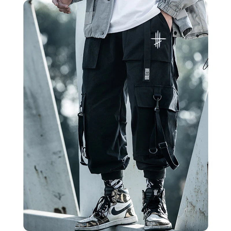 michalkova Paratrooper  Japanese military Male Black Joggers Mens hip hop Pockets Ankel Cargo Pants Men Streetwear Pants Casual