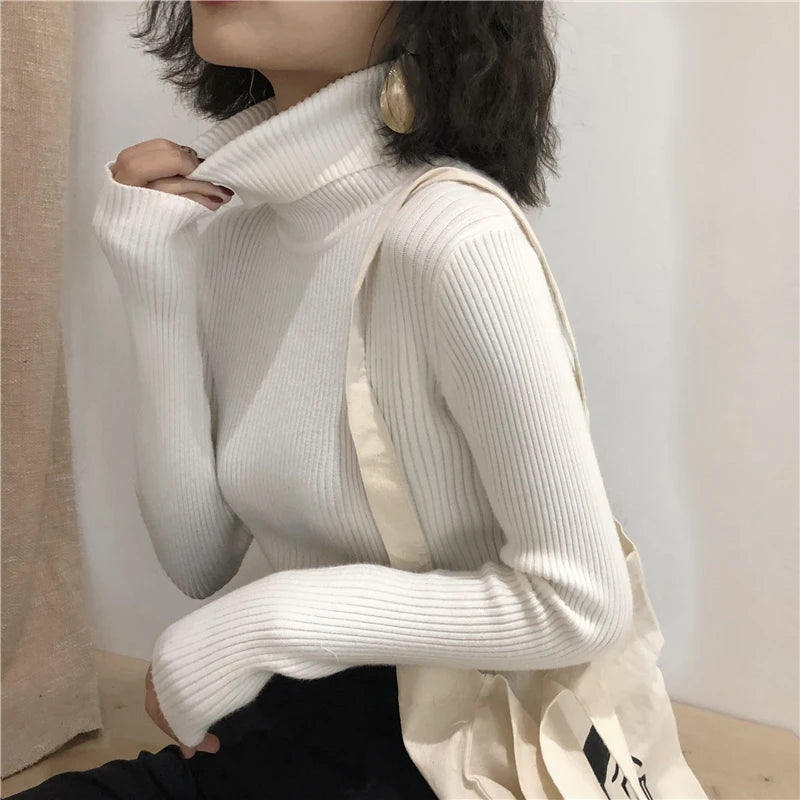 Turtleneck Sweater Womens 2024 Autumn Winter Tops Korean Slim Women Pullover Jumper Knitted Sweater Pull Femme Hiver Truien