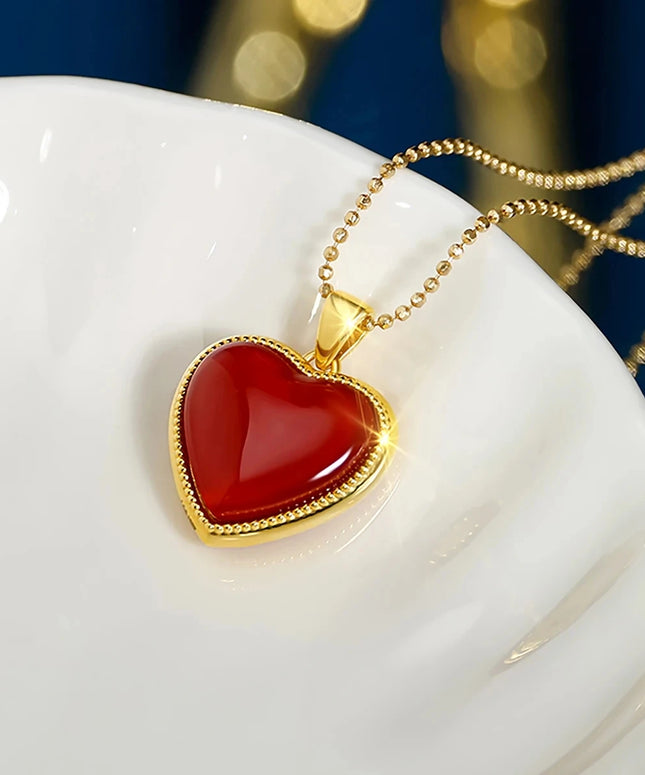 Heart Shape Necklaces for Women 18 K Pure 100 Gold with Certificate Elegant Womens Necklaces with Pendant Gifts for Mom 10 May