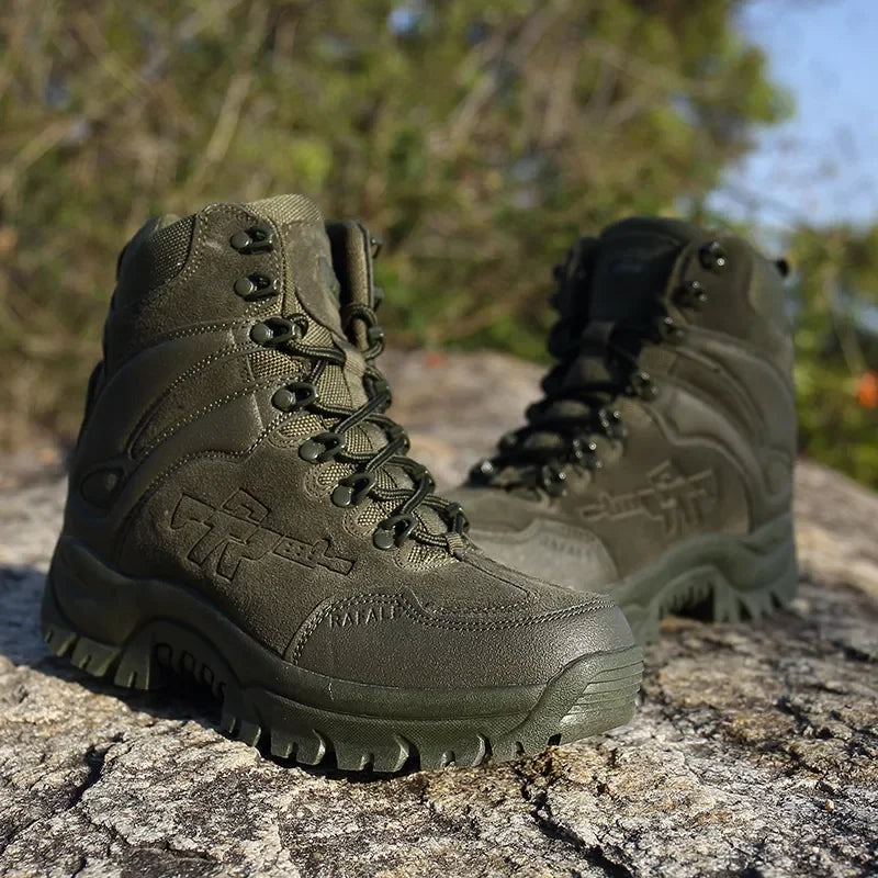 Winter Boots for Men Tactical Boots Waterproof Cow Suede Work Men‘s Ankle Boots Hiking Safety Shoes Athletic Shoes 2024