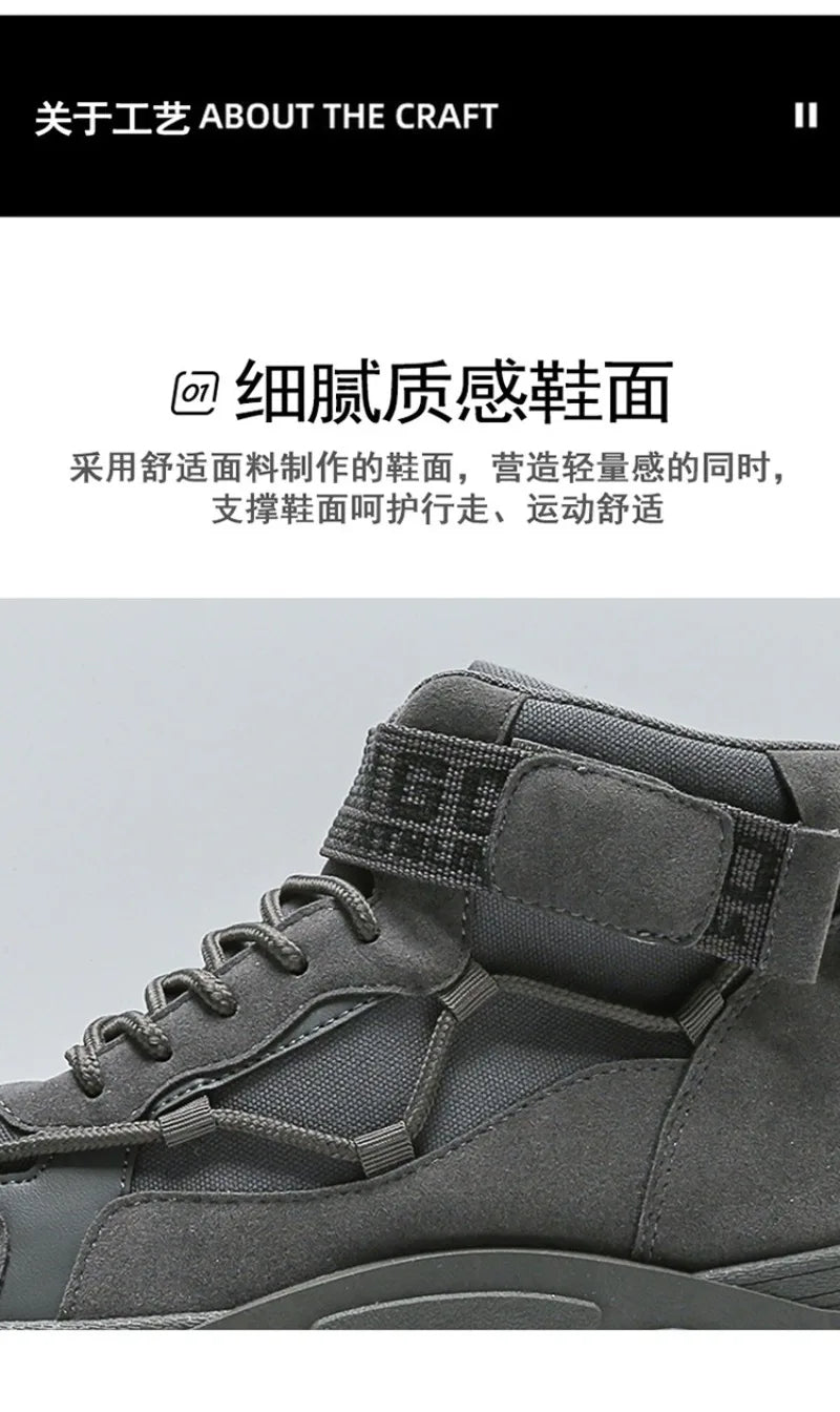 Design Men‘s Boots Original Boots Luxury Brand Men Desert Ankle Boots Outdoor Casual Light Non-slip Hiking Shoes Bota Masculina