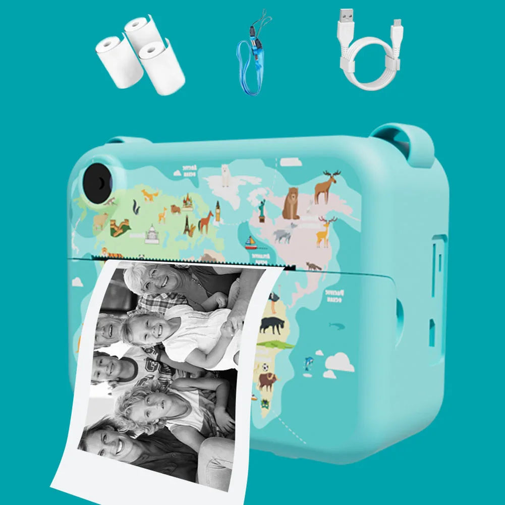 Digital Children Camera Instant Print Photo 2 Inch Screen Kids Camera Selfie Video Digital Camera Birthday Gifts for Girls Boys