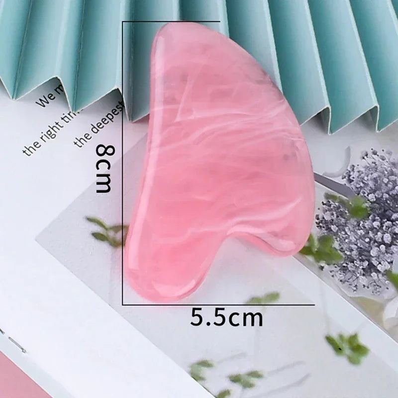 Rose quartz Natural resin Gua Sha Massage Board Rose Face Massager Scrapers Tools For Face Neck Back Body SPA Massage Tools괄사 마사지