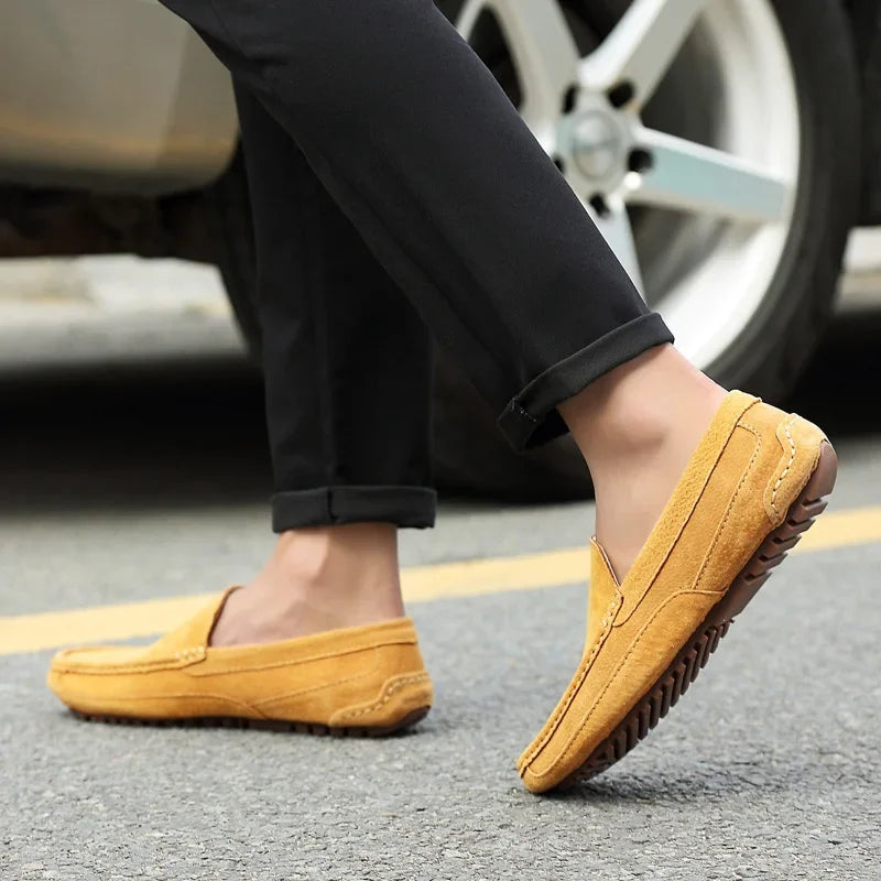 Suede Leather Men’s Loafers Luxury 2024 Casual Shoes for Men Boat Shoes Handmade Men Slipon Driving Shoes Male Moccasins Zapatos