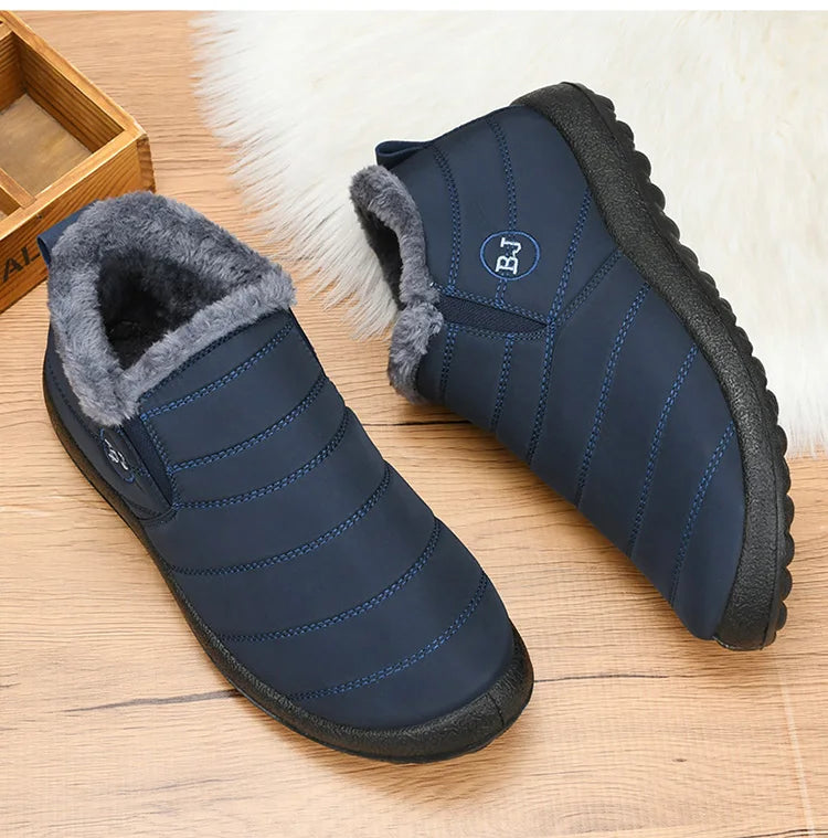 Snow Warm Boots Men Plush Men's Winter Shoes Hiking Booties For Men Couple Waterproof Ankle Boots Footwear Men's Work Shoes