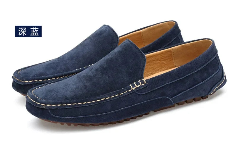 Suede Leather Men’s Loafers Luxury 2024 Casual Shoes for Men Boat Shoes Handmade Men Slipon Driving Shoes Male Moccasins Zapatos