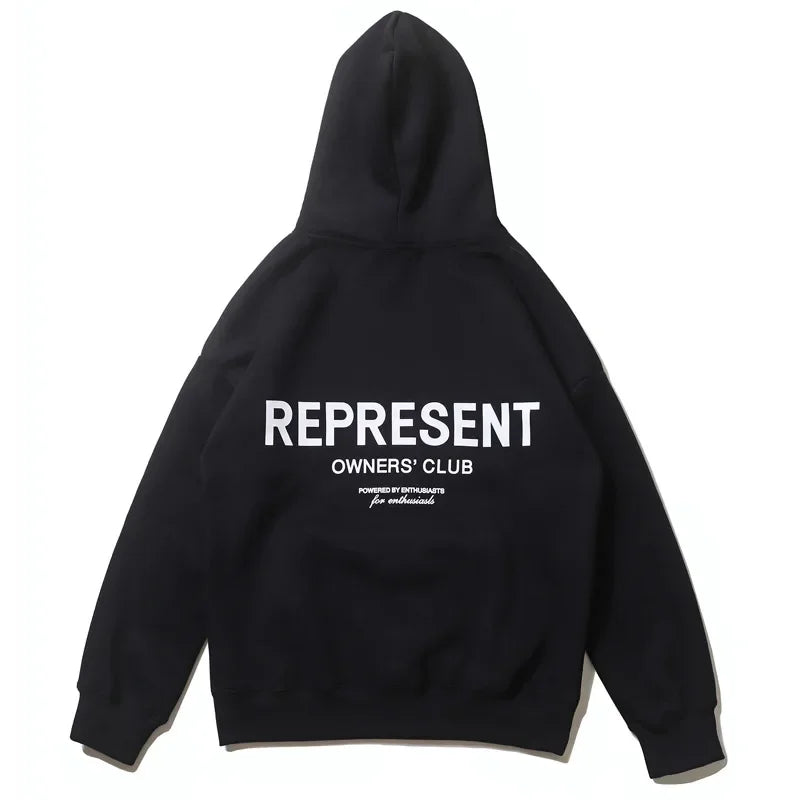 2024 New Fashionable Men's Fashionable Retro Letter Printed Loose Hoodie Men's and Women's Versatile Sweatshirt