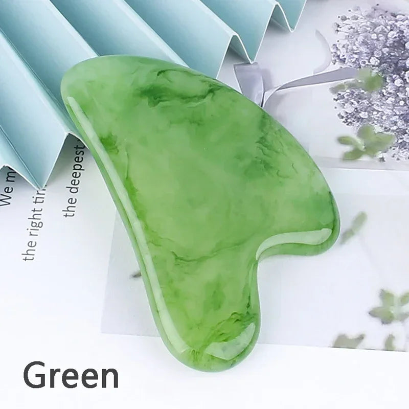 Rose quartz Natural resin Gua Sha Massage Board Rose Face Massager Scrapers Tools For Face Neck Back Body SPA Massage Tools괄사 마사지