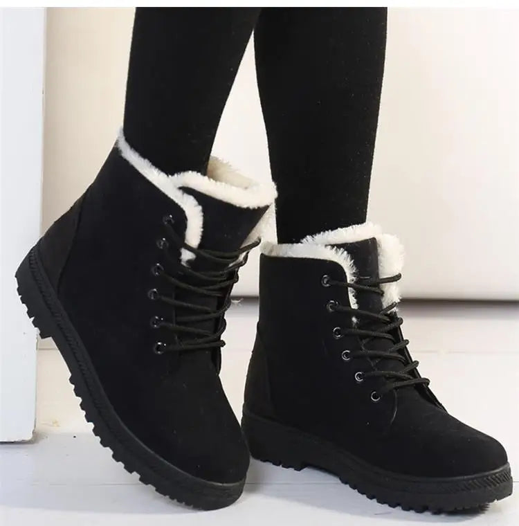 Women's Boots Snow Soft Shoes Woman Platform Ladies Shoes Casual Mid Women's High Boots Flat Winter Girls Boots Botas Mujer