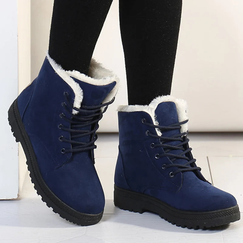 Women's Boots Snow Soft Shoes Woman Platform Ladies Shoes Casual Mid Women's High Boots Flat Winter Girls Boots Botas Mujer