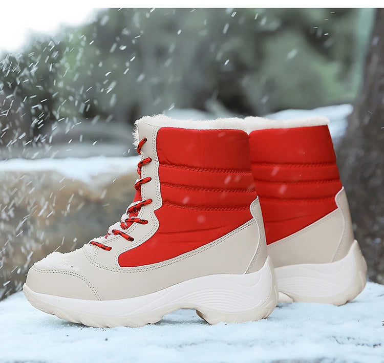 Snow Women's Boots Solid Shoes Women Platform Woman Shoes Fashion Mid Women's High Boots Lightweight Women Boots Botas Mujer