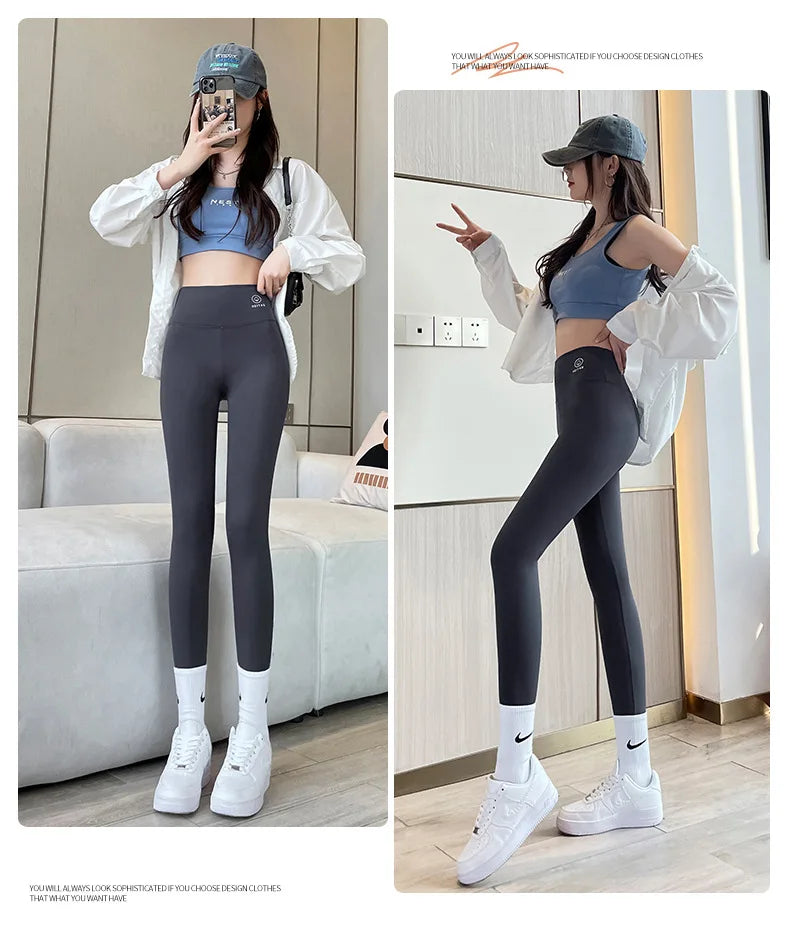 Womens High Waisted Seamless Leggings Sports Fitness Yoga Pants Gym Leggings Womens Elastic Shark Pants Cycling Pants Summer