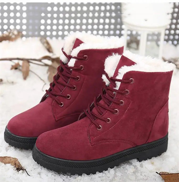 Women's Boots Snow Soft Shoes Woman Platform Ladies Shoes Casual Mid Women's High Boots Flat Winter Girls Boots Botas Mujer