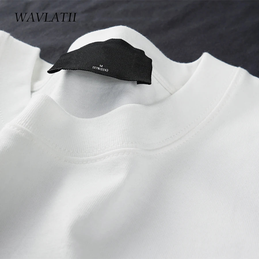 WAVLATII Oversized Summer T-shirt for Women Men Brown Casual Female Korean Streetwear Tees Unisex Basic Solid Young Cool Tops