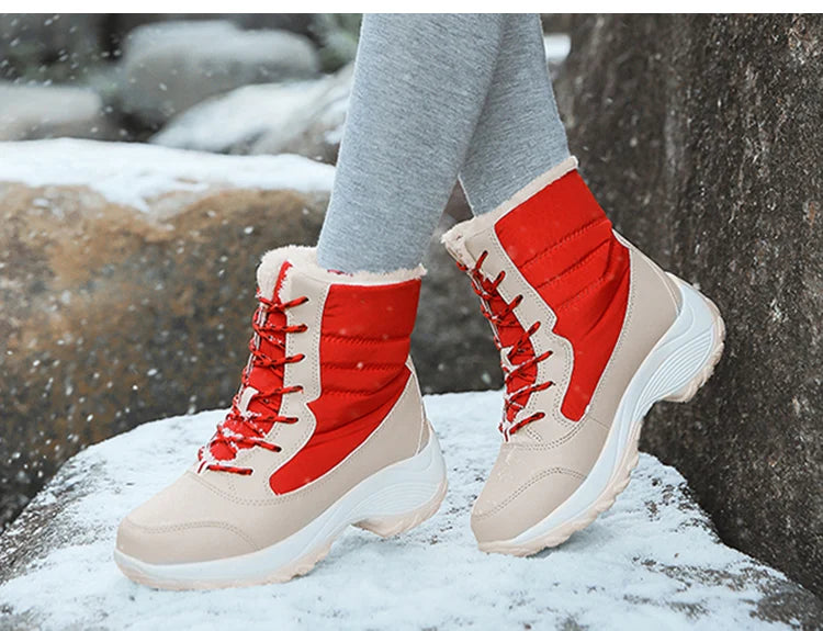 Snow Women's Boots Solid Shoes Women Platform Woman Shoes Fashion Mid Women's High Boots Lightweight Women Boots Botas Mujer