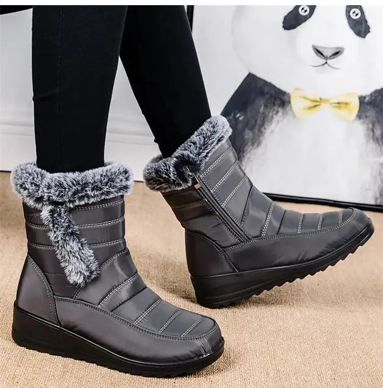 Women's Boots Snow New Ladies Shoes Platform Women Shoes Lightweight Mid High Boots Solid Women's Winter Shoes Boots Botas Mujer