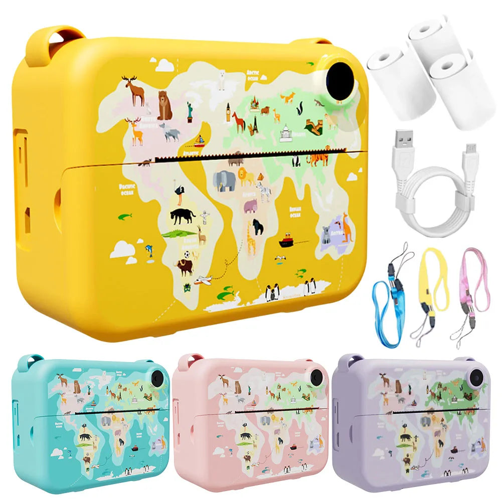 Digital Children Camera Instant Print Photo 2 Inch Screen Kids Camera Selfie Video Digital Camera Birthday Gifts for Girls Boys