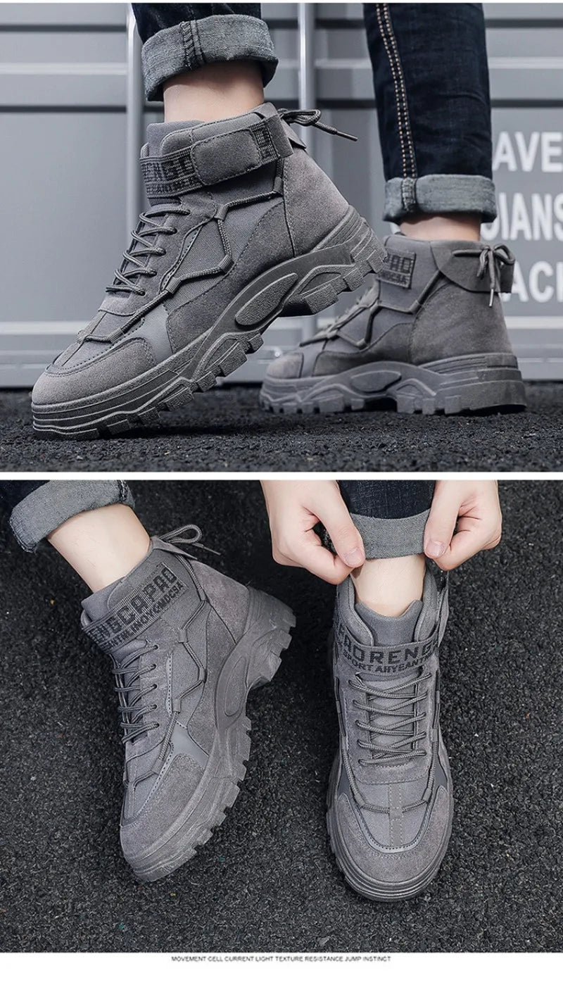 Design Men‘s Boots Original Boots Luxury Brand Men Desert Ankle Boots Outdoor Casual Light Non-slip Hiking Shoes Bota Masculina