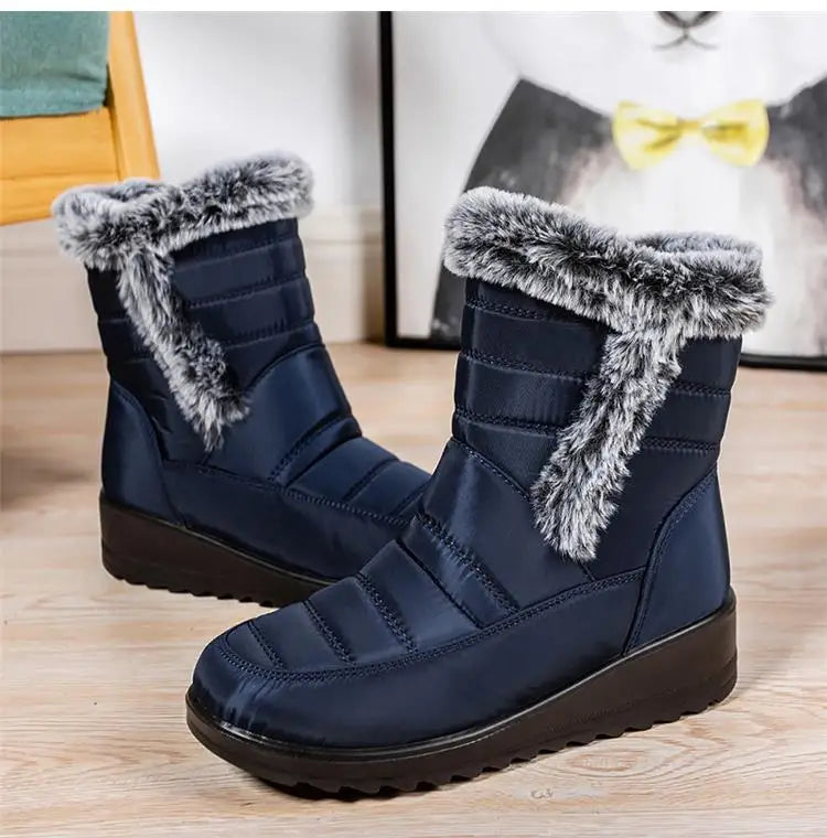 Women's Boots Snow New Ladies Shoes Platform Women Shoes Lightweight Mid High Boots Solid Women's Winter Shoes Boots Botas Mujer