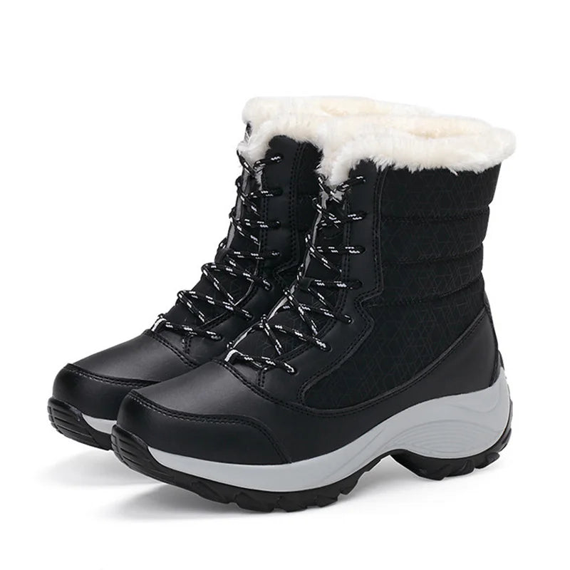 Snow Women's Boots Solid Shoes Women Platform Woman Shoes Fashion Mid Women's High Boots Lightweight Women Boots Botas Mujer