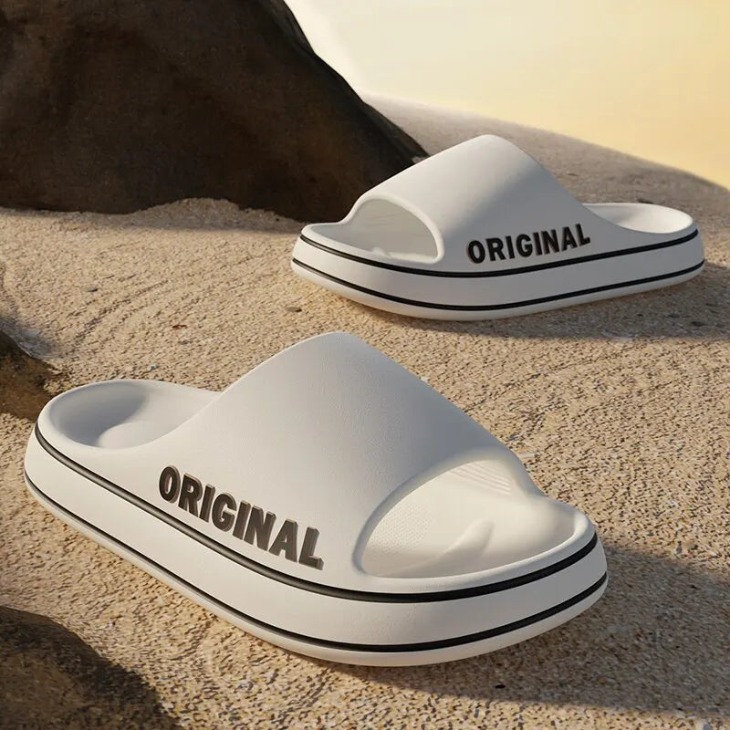 Feslishoet Summer Cool Women Men Slippers Soft Sandals Women Beach Casual Shoes Light EVA Slides Brand Sandals Outdoor