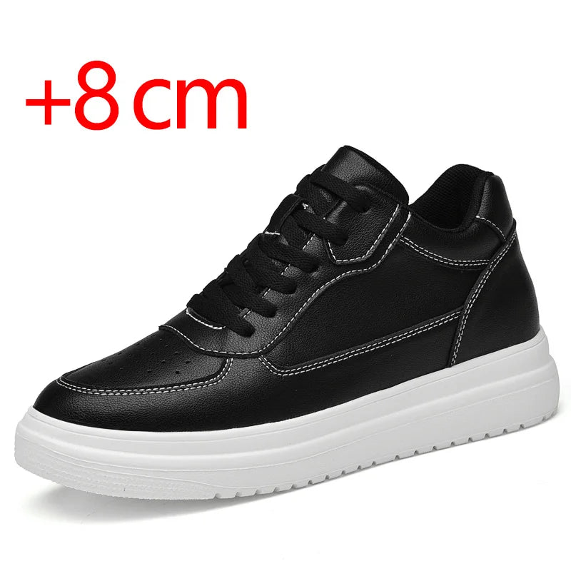 Genuine Leather Heightening Elevator Shoes Height Increase Shoe Men Insole 6 8 10CM Men‘s Sneakers Sport zapatos para hombre