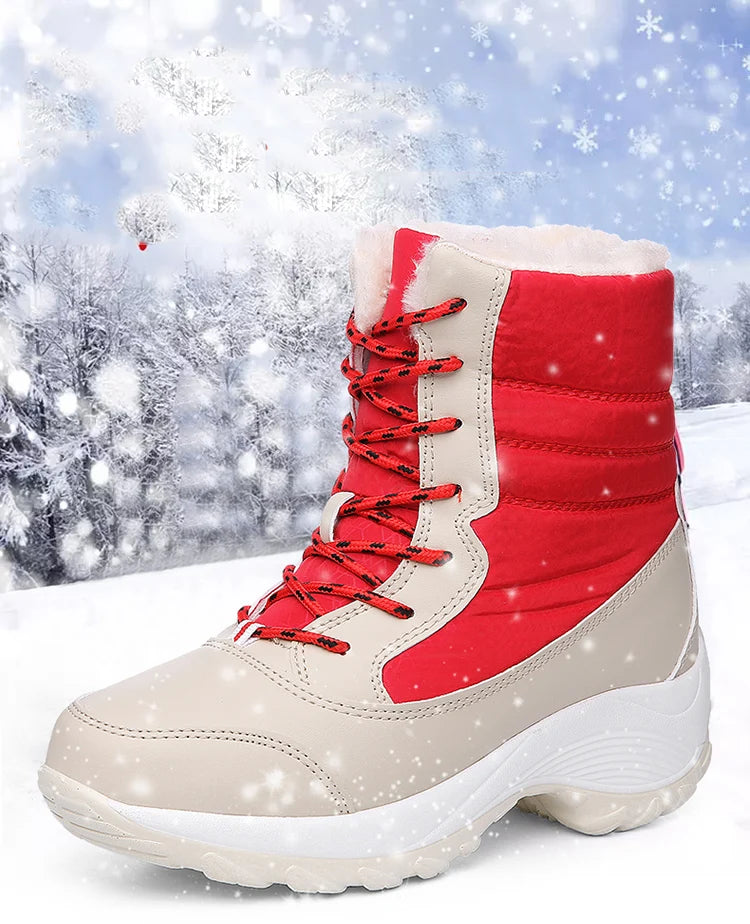 Snow Women's Boots Solid Shoes Women Platform Woman Shoes Fashion Mid Women's High Boots Lightweight Women Boots Botas Mujer