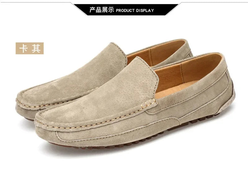 Suede Leather Men’s Loafers Luxury 2024 Casual Shoes for Men Boat Shoes Handmade Men Slipon Driving Shoes Male Moccasins Zapatos