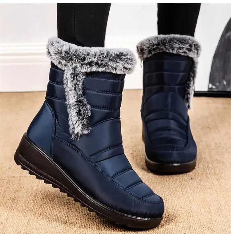 Women's Boots Snow New Ladies Shoes Platform Women Shoes Lightweight Mid High Boots Solid Women's Winter Shoes Boots Botas Mujer