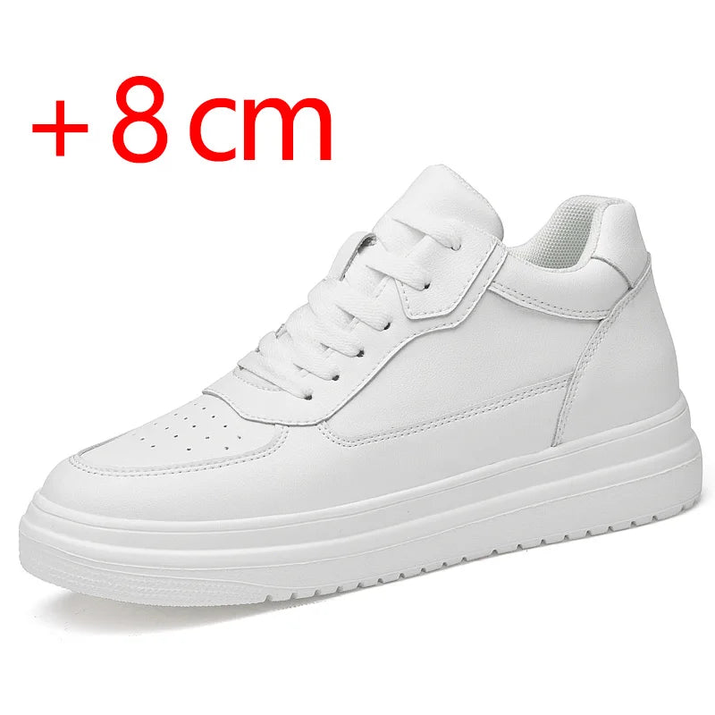 Genuine Leather Heightening Elevator Shoes Height Increase Shoe Men Insole 6 8 10CM Men‘s Sneakers Sport zapatos para hombre