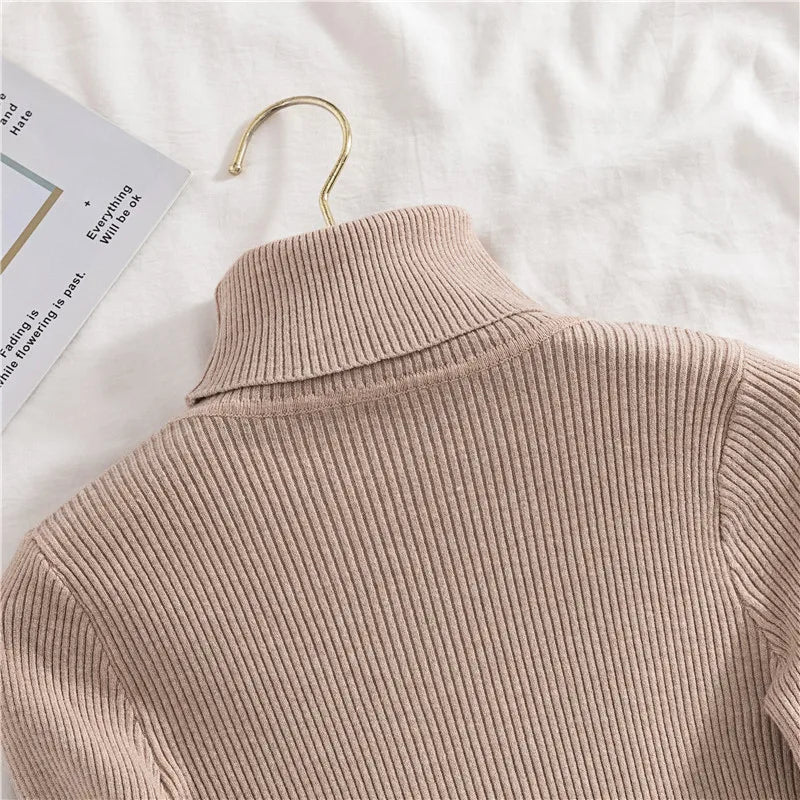 Heliar Women Fall Turtleneck Sweater Knitted Soft Pullovers Cashmere Jumpers Basic Soft Sweaters For Women 2024 Autumn Winter