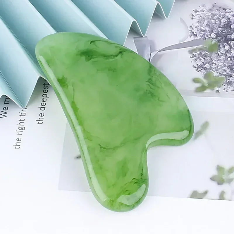 Rose quartz Natural resin Gua Sha Massage Board Rose Face Massager Scrapers Tools For Face Neck Back Body SPA Massage Tools괄사 마사지