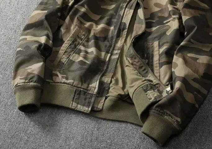 Autumn Winter Jackets American Camouflage Work Coat Men's Casual Outwear Zipper Stand Collar Jacket Men's Clothing