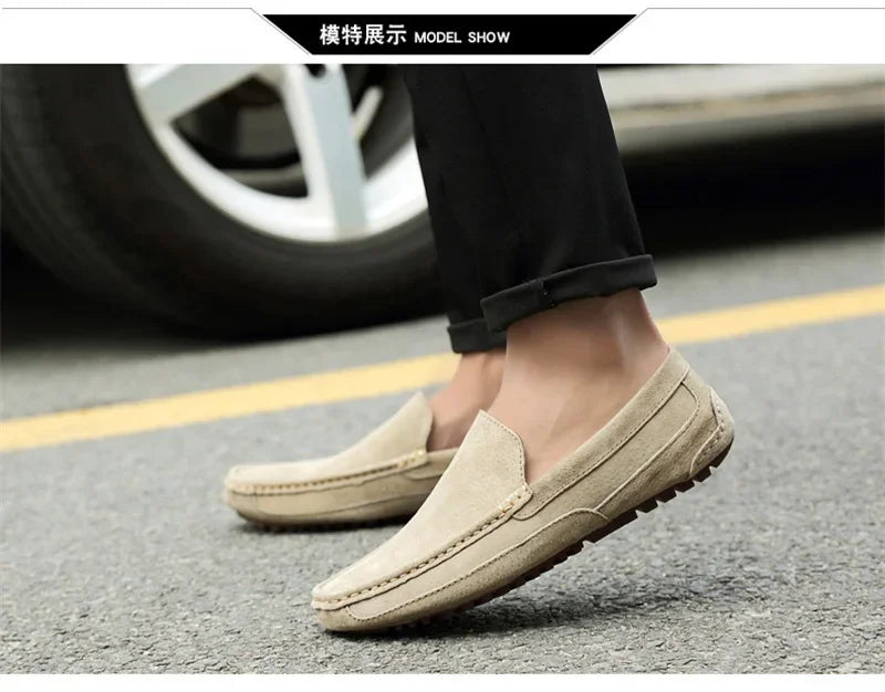 Suede Leather Men’s Loafers Luxury 2024 Casual Shoes for Men Boat Shoes Handmade Men Slipon Driving Shoes Male Moccasins Zapatos