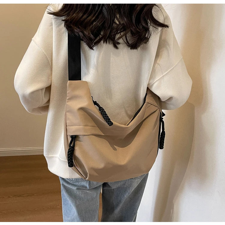 nylon Hobos crossbody bags Solid casual zipper women's bags 2024 fashion high quality on sale bolsa crossbody de cor sólida