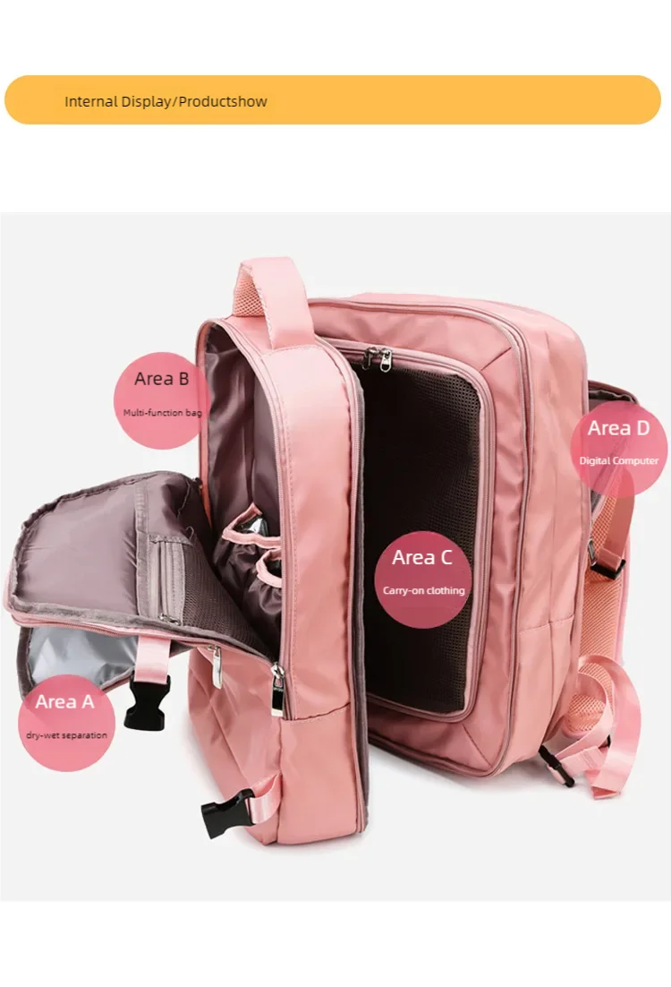 Travel Backpack Women Travel Lightweight Large Capacity Luggage Bag Multifunctional Casual Business 15.6inch Computer Backpack S