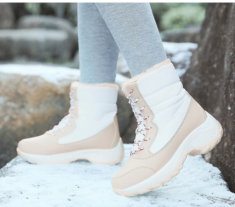 Snow Women's Boots Solid Shoes Women Platform Woman Shoes Fashion Mid Women's High Boots Lightweight Women Boots Botas Mujer