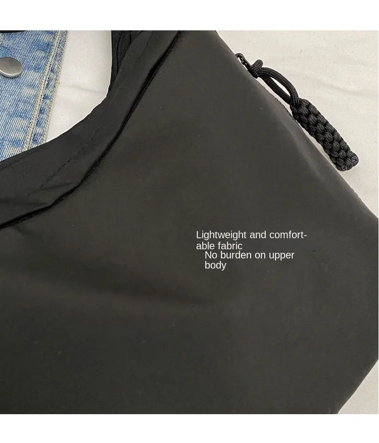 nylon Hobos crossbody bags Solid casual zipper women's bags 2024 fashion high quality on sale bolsa crossbody de cor sólida