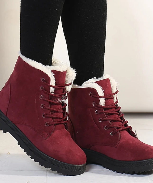 Women's Boots Snow Soft Shoes Woman Platform Ladies Shoes Casual Mid Women's High Boots Flat Winter Girls Boots Botas Mujer