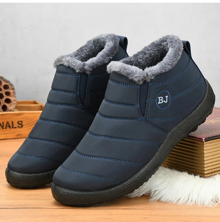 Snow Warm Boots Men Plush Men's Winter Shoes Hiking Booties For Men Couple Waterproof Ankle Boots Footwear Men's Work Shoes