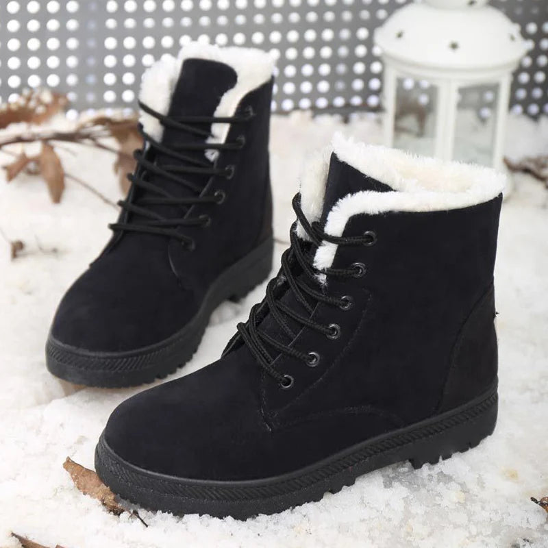 Women's Boots Snow Soft Shoes Woman Platform Ladies Shoes Casual Mid Women's High Boots Flat Winter Girls Boots Botas Mujer