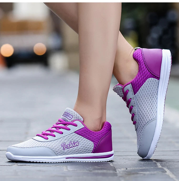 Sneakers Women Fashion Lace Up Ladies Vulcanized Shoes Trainers Sneakers For Women New Outdoor Zapatillas Mujer Female Footwear