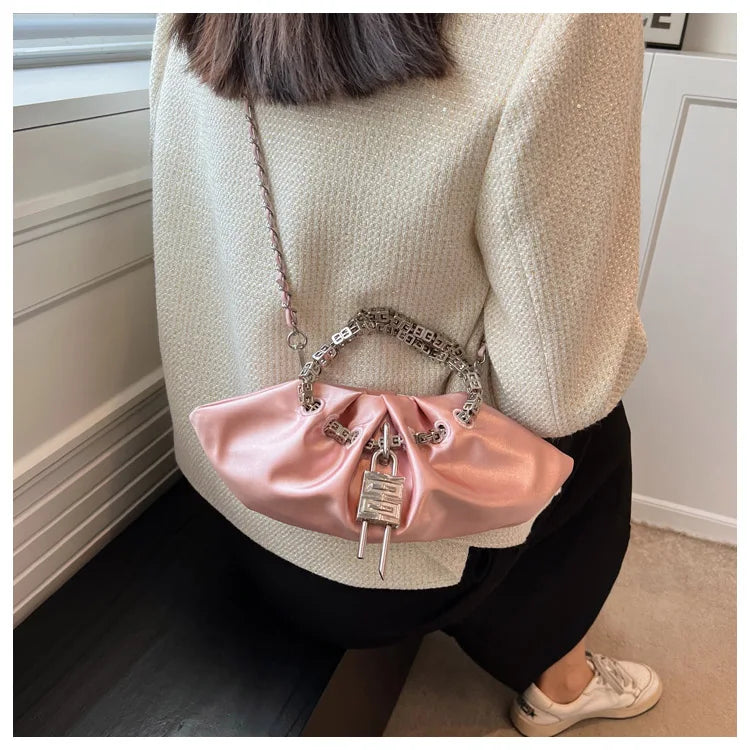 Stain Hobos Shoudler Crossbody Bag for Women Casual Tote Handbag and Purses 2024 New Trendy Clutches Lady‘s Messenger Bag