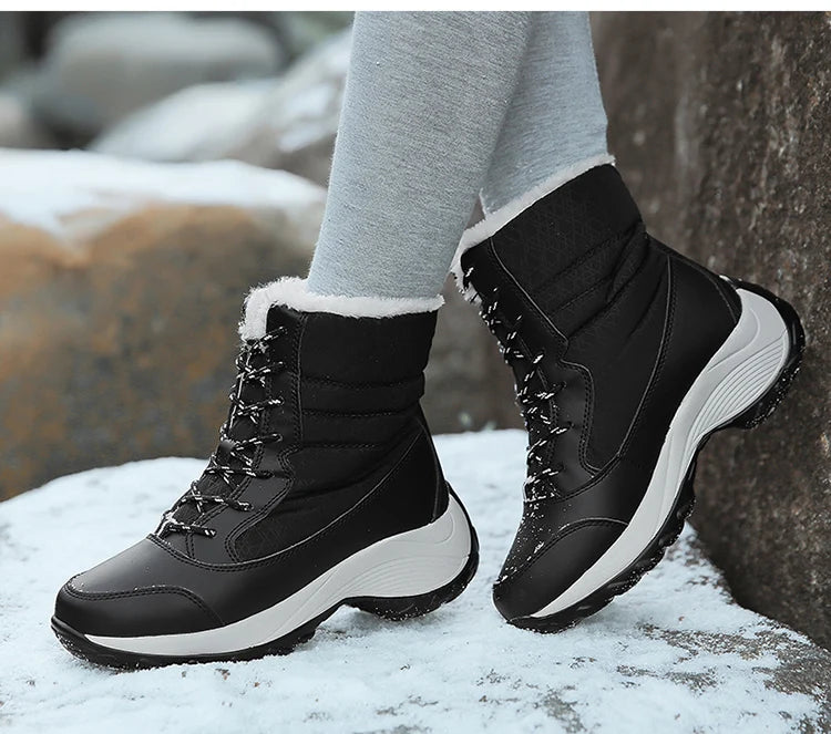 Snow Women's Boots Solid Shoes Women Platform Woman Shoes Fashion Mid Women's High Boots Lightweight Women Boots Botas Mujer