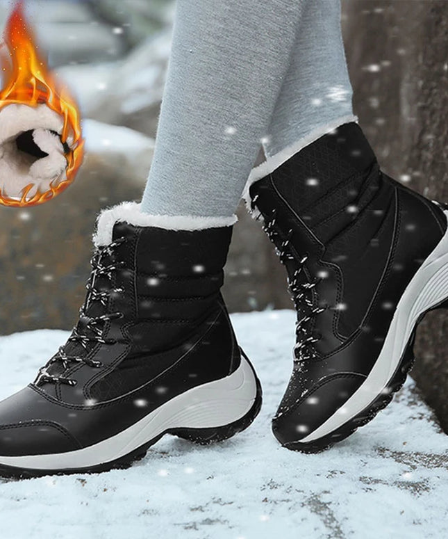 Snow Women's Boots Solid Shoes Women Platform Woman Shoes Fashion Mid Women's High Boots Lightweight Women Boots Botas Mujer